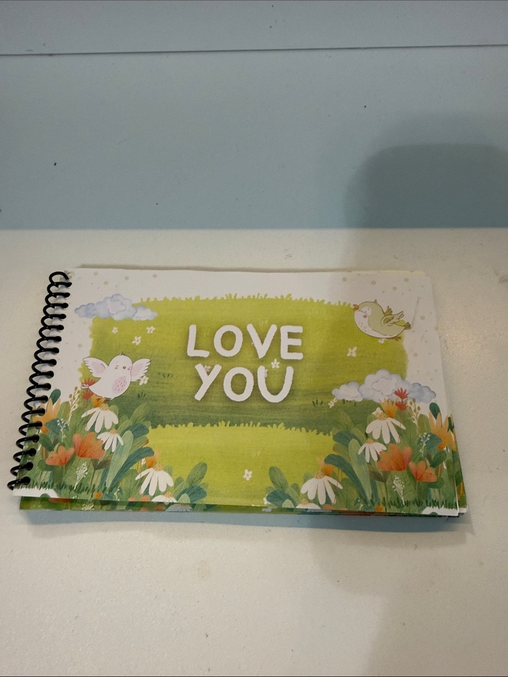Love You Spiral book  - Green Floral Cover